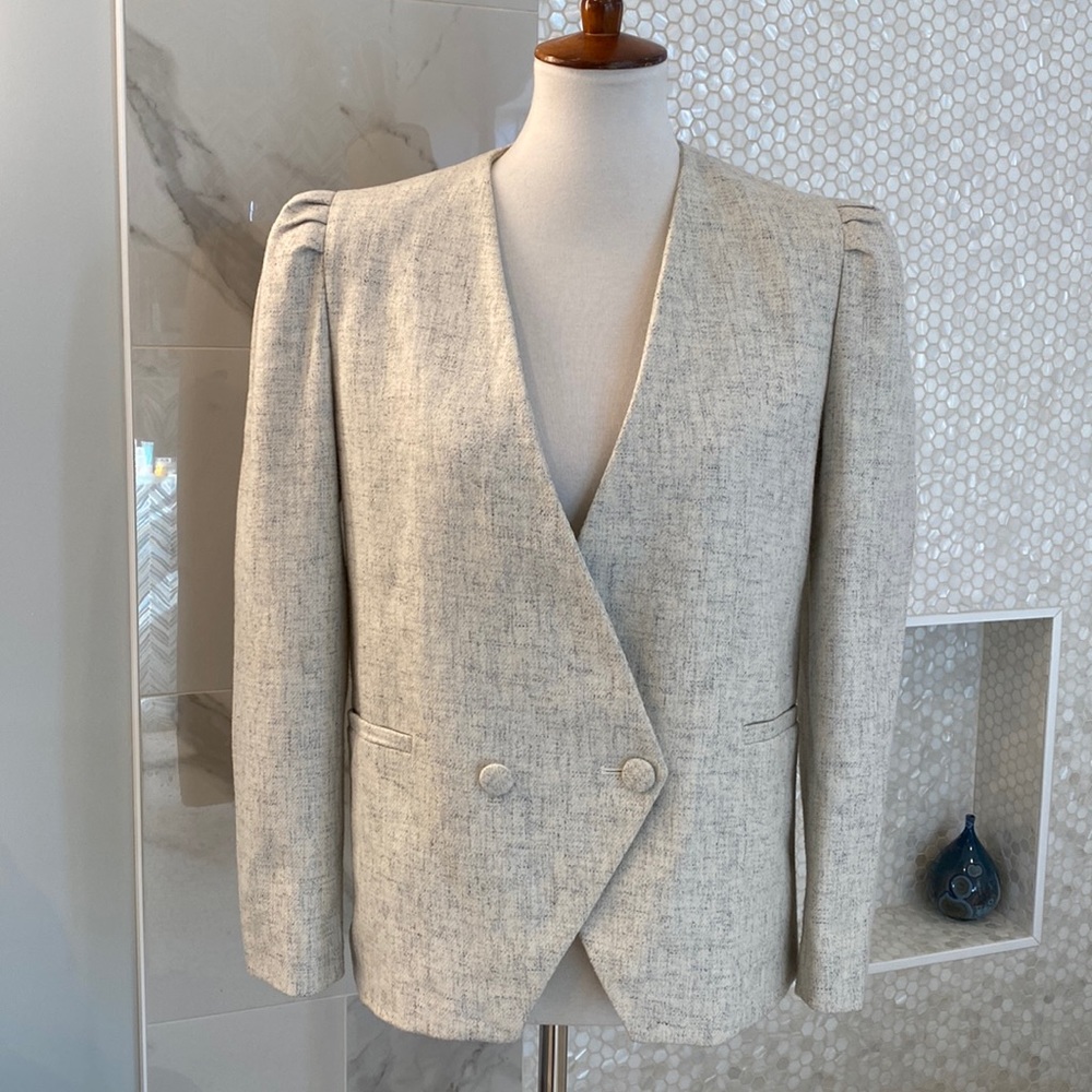 VTG Winlit - Light Heather Gray Wool Blend Blazer, size 5/6 EUC